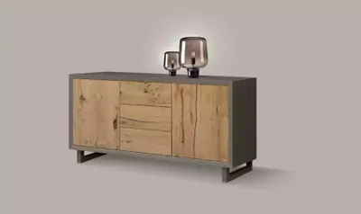 Immagine prodotto di Credenza marrone-grigio Credenza a buffet 3 cassetti stile