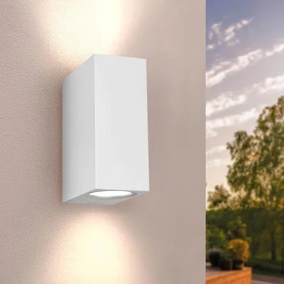 Produktbild von Ledvion LED Wandlampe IP54 3W Warmweiß GU10 weiß dimmbar Cube