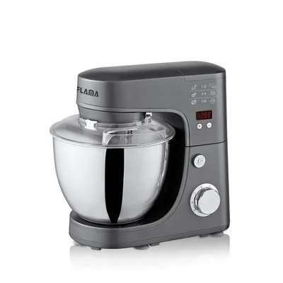 Produktbild von Flama 1470FL, Standmixer, Grau, Edelstahl, Schlagen, Kneten, Mixen, 4,2 l, Tasten, Drehregler, Edelstahl