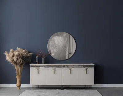 Produktbild von Sideboard Anrichte mit Spiegel Holzschrank Kommode Schrank Holz Weiß