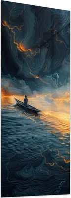 Produktbild von Glasbild 50x125cm in XXL für Wohnzimmer, Schlafzimmer Motiv Feuer und Wasser