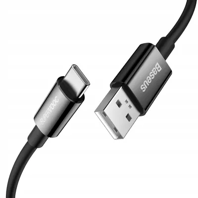 Produktbild von Baseus Kabel Schnellkabel Schnellladenkabel Ladenkabel 65W USB-A für USB-C 1m Schwarz