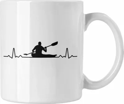 Produktbild von Trendation - Kajak Geschenk Tasse Mit Spruch Kajakfahrer Geschenkidee Kaffeetasse Kanu Padelboot (Weiß)