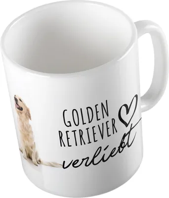 Produktbild von Huuraa Kaffeetasse Golden Retriever Geschenk Tasse Weiß 330ml Golden Retriever Präsent