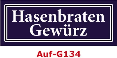 Produktbild von 100 Stück Gewürzaufkleber Hasenbraten Gewürz 40x16mm Gewürzetiketten Sticker Lebensmittel (Auf-G134)