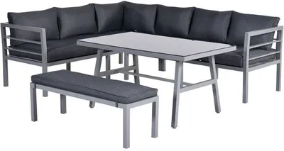Produktbild von Garden Impressions Blakes Lounge/Dining Set 4-tlg - arctic grey/reflex black