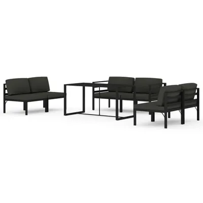 Produktbild von 7-tlg. Garten-Lounge-Set mit Kissen Aluminium Anthrazit