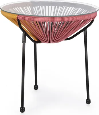 Produktbild von Runder Outdoor-Beistelltisch Ø50 cm aus Seilgeflecht Parker YES - Bunt 1