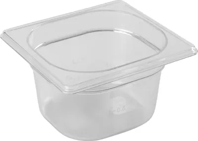 Zdjęcie produktu dla Pojemnik GN PUJADAS 1/6 z poliwęglanu, głębokość: 100 mm, pojemność: 1,40 litra