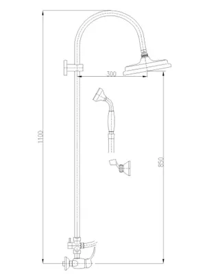 Produktbild von copy of SEINA Standduschsäule mit RAV Chrom Handbrause SLEZAK