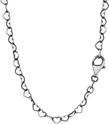 Produktbild von NKlaus 42cm Herzchenkette 925 Sterling Silber oxidiert Damen Halskette 3,3mm breit 13863