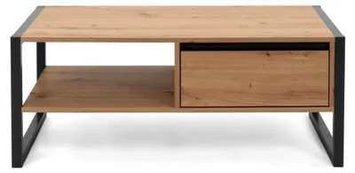 Produktbild von Couchtisch mit Schublade in Eiche anthrazit 100 x 55 x 40 cm