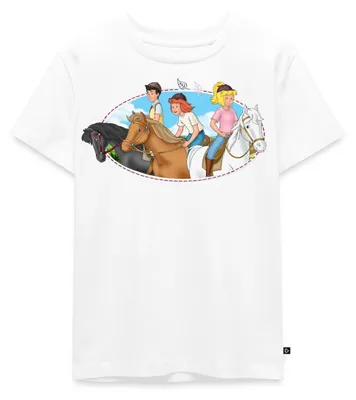 Produktbild von Spreadshirt Bibi Und Tina Ausritt Mit Freunden Kinder Premium T-Shirt, 98/104 (2 Jahre), Weiß