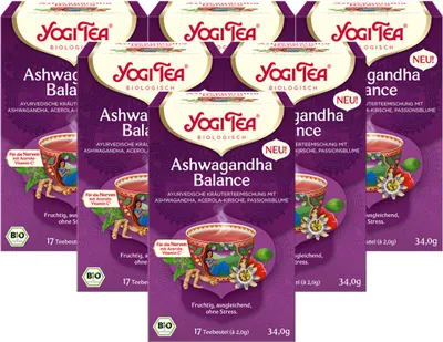 Produktbild von 6 x YOGI TEA Ashwagandha Balance  34g  Kräutertee - fruchtig. ausgleichend