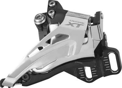 Produktbild von SHIMANO FD-M8025-ED Deore XT Umwerfer, 2x11-fach, Top Swing, Down Pull, 66-69°, E-Typ, schwarz/silber