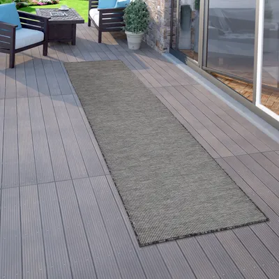 Immagine prodotto di Tappeto per esterni balcone terrazzo grigio rosa verde colori pastello trama piatta dimensioni 80x250 cm