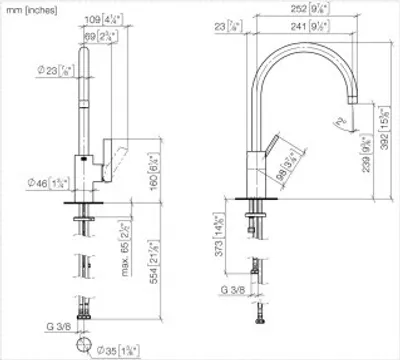 Immagine prodotto di Dornbracht 33836875-00 Miscelatore monocomando per valvola di risciacquo/doccia