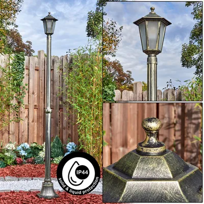Produktbild von Rivale Außenwegeleuchte aus Metall/Glas in Braun/Goldfarben/Milchglas/Weiß