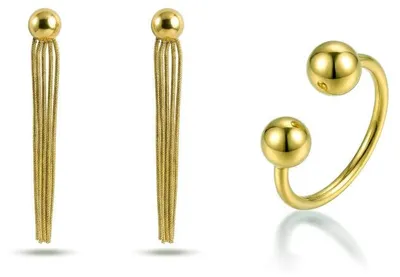 Produktbild von Vergoldetes Schmuckset VWS260866G ( Ring, Ohrringe)