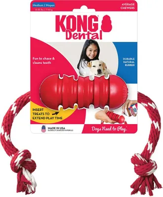 Immagine prodotto di Kong dental toy per cani taglia S con corda dental care rosso