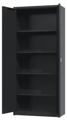 Produktbild von Povag Aktenschrank Metallschrank 180x80x38cm Büroschrank abschließbar Schwarz