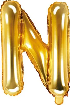 Image de Ballon en plastique lettre "N", 35cm, or (1 carton / 50 pièces)