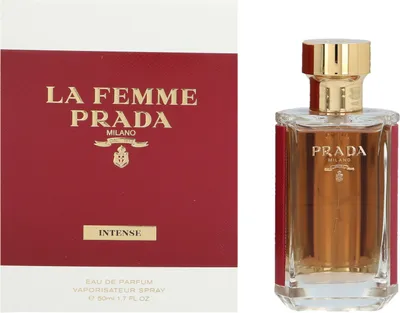 Produktbild von Prada La Femme Intense, Frauen, 50 ml, Nicht nachfüllbare Flasche, Spray, ALCOHOL DENAT., AQUA (WATER) PARFUM (FRAGRANCE), BENZYL SALICYLATE, LINALOOL, ETHYLHEXYL...