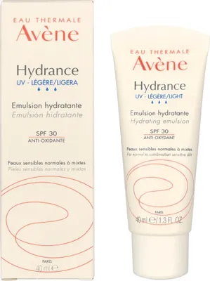 Produktbild von Avene Hydrance UV Light, Tagescreme, Frauen, Mischhaut, normale Haut, Empflindliche Haut, Gesicht, Feuchtigkeitsspendend, Feuchtigkeitsspendend, Schutz, Weichmachend, 40 ml