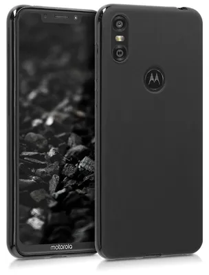Produktbild von kwmobile Hülle für Motorola One (5.9") TPU Case - Handyhülle unterstützt kabelloses Laden, flexible Schutzhülle, gummiertes Cover in Schwarz matt
