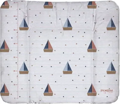 Produktbild von pic Bear weiche Wickelauflage HONEY 85 x 72 cm hochwertige Wickelmatte 100 Motiv: Segelboot