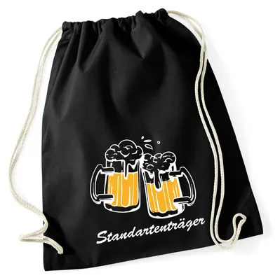 Produktbild von Huuraa Turnbeutel Standartenträger Schützenfest 12 Liter Black Baumwolle Rucksack Geschenkidee