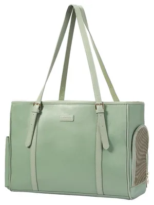 Immagine prodotto di Borsa per il trasporto di cani e gatti di piccola taglia, traspirante, verde, 40,6 cm