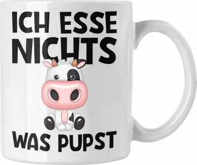 Produktbild von Trendation - Veganer Tasse Geschenk Ich Esse Nichts Was Pupst Vegetarier Vegan Geschenkidee Lustiger Spruch (Weiß)