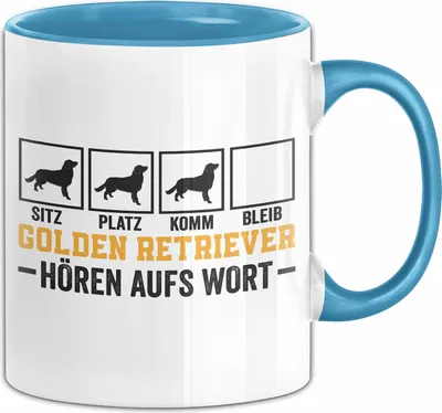 Produktbild von Golden Retriever Hören Aufs Wort Tasse Geschenk Golden Retriever Besitzer Mama Becher (Blau)