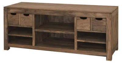Immagine prodotto di MASSIVMOEBEL24 | mobile TV in legno di Sheesham / palissandro 148x50x62 grigio scuro oliato NATURE GREY #40