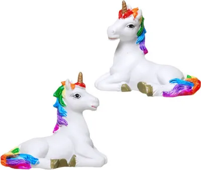 Produktbild von 2er Set Regenbogen Einhörner liegend
