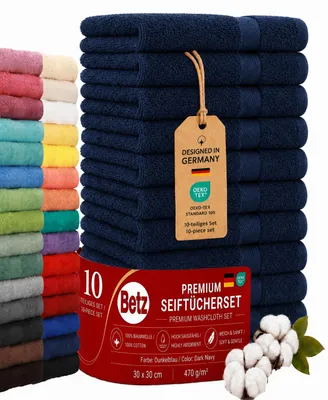 Immagine prodotto di Set di salviette Betz Premium da 10 pezzi – 10 salviette da 30×30 cm, 100% cotone 470 g/m², morbide e altamente assorbenti, Oeko-TEX®, colore blu scuro, Immagine generata dall'IA