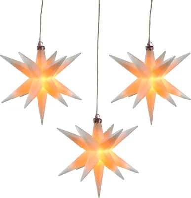 Produktbild von Saico LED-Stern mit Timer Ø 12 cm warmweiß weiß 3 Stück