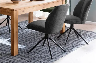 Produktbild von 2er Set Drehstuhl Pemba Stuhl Webstoff anthrazit 180° drehbar