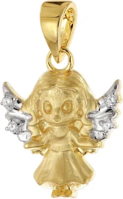 Produktbild von trendor 21310 Engel Anhänger Gold 333 / 8K Schmuck-Anhänger mit Zirkonia