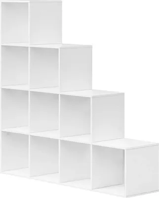 Produktbild von WOLTU Bücherregal mit 10 Fächern, Würfelregal, Standregal, 120x120x30 cm, Weiß