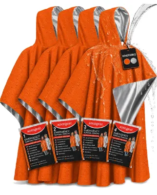 Imagen del producto de 4 ponchos de mylar térmico para uso de emergencia