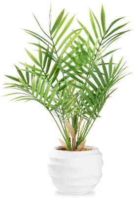 Image de Palmier artificiel tropical, 40 cm, vert, plante décorative pour chambres, bureaux, jardins, mariages, fêtes