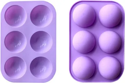 Produktbild von Siliconen Backform halbe Kugel 6 Fächer - Mousse Schokolade Gelee Herstellung - Set von 4