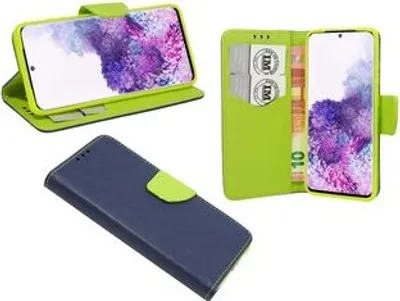 Produktbild von cofi1453® Buch Tasche "Fancy" kompatibel mit SAMSUNG GALAXY S20 (G980F) Handy Hülle Etui Brieftasche Schutzhülle mit Standfunktion, Kartenfach Blau-Grün