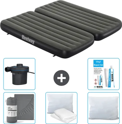 Immagine prodotto di Materasso gonfiabile Bestway - 3 in 1 - 1 persona - 2 persone - 99 x 188 x 25 cm - Verde - accessori inclusi