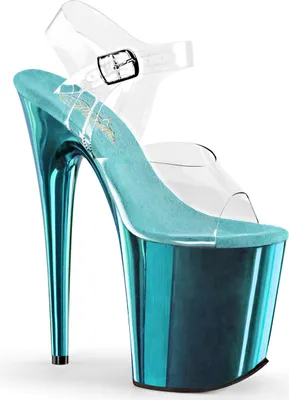 Produktbild von FLAMINGO-808 Damen Sandale von Pleaser, Transparent Türkis , EU 38, US 8