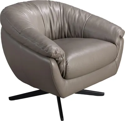 Produktbild von Angel Cerdá Grauer Leder-Drehsessel 5138