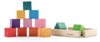 Imagen del producto de Ocamora: Cubo de madera para juegos educativos, de colores, a partir de 3 años
