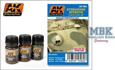 Obrázok produktu pre AK Interactive S.L. AK-062 Sada smaltových farieb Streaking Effects